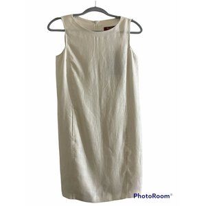 SALE MaxMara 100% Linen White Dress, Size 2
